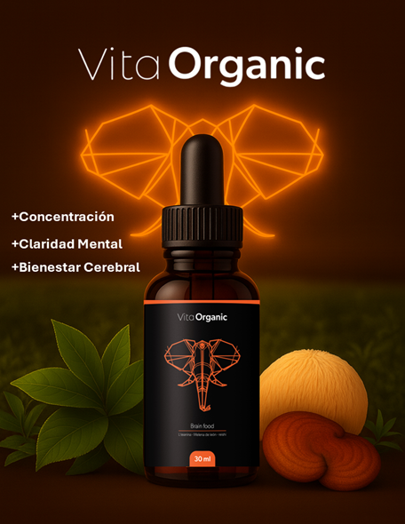 VitaOrganic Brain Food – Enfoque Mental, Calma y Claridad Cognitiva Natural (30 ml)